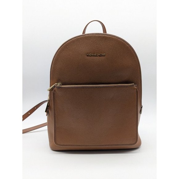MICHAEL KORS Adina pebbled leather women's large backpack -LUGGAGE/ BROWN